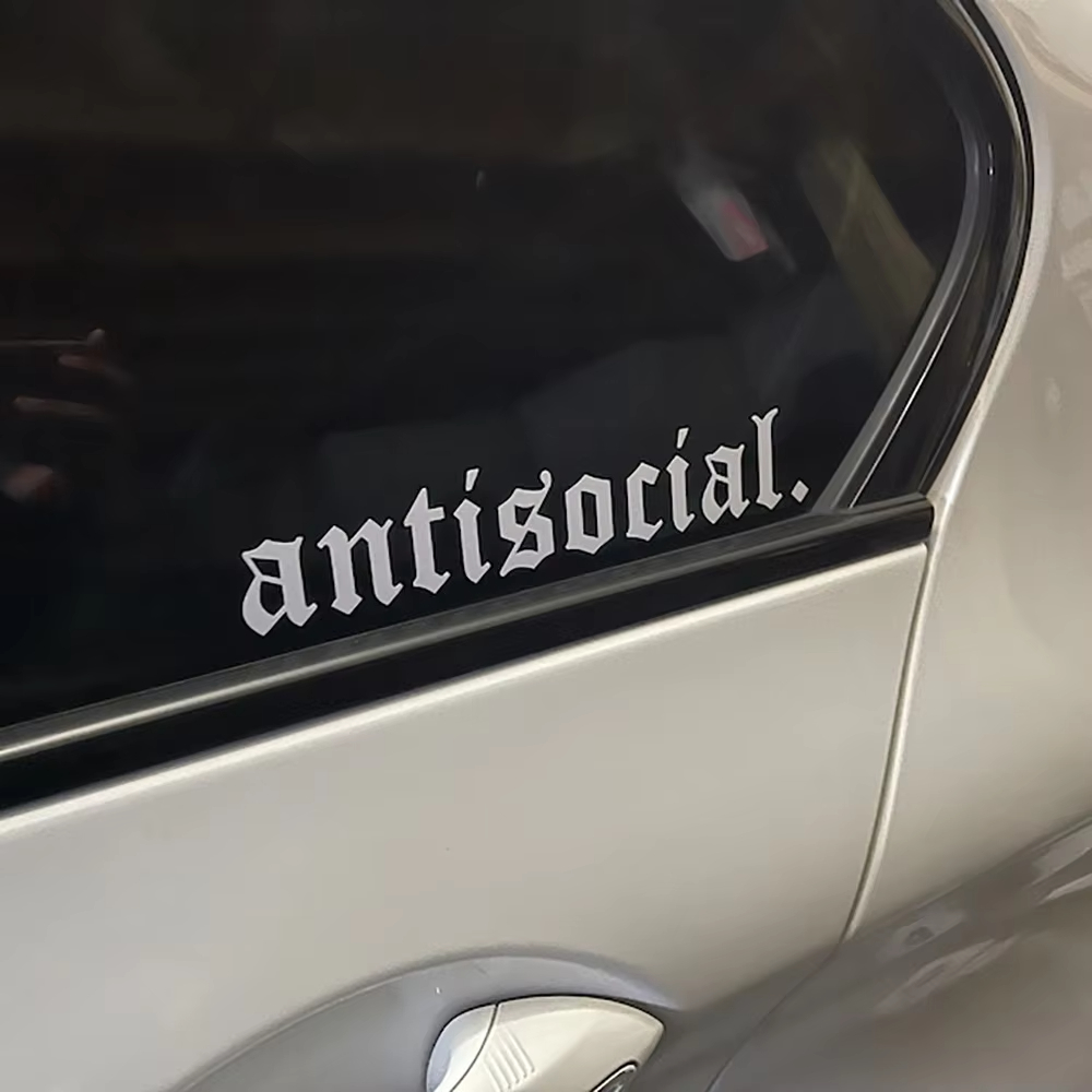 Car Accessories Banner - Adesivo Automotivo Antissocial para Para-brisa, Para-choque,