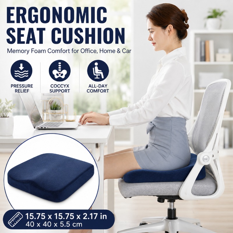 Almofada de Cadeira em Espuma  - Car Seat Cushion Memory Foam avaliação e preço