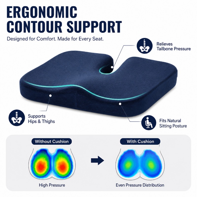 Almofada de Cadeira em Espuma  - Car Seat Cushion Memory Foam avaliação e preço